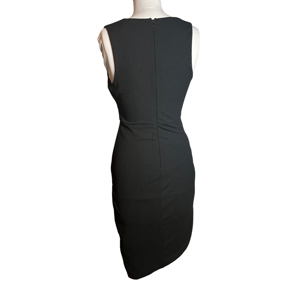 DO+BE Black Asymmetrical Cutout Cocktail Dress Sleeveless Tulip Hem Size M - Picture 4 of 11